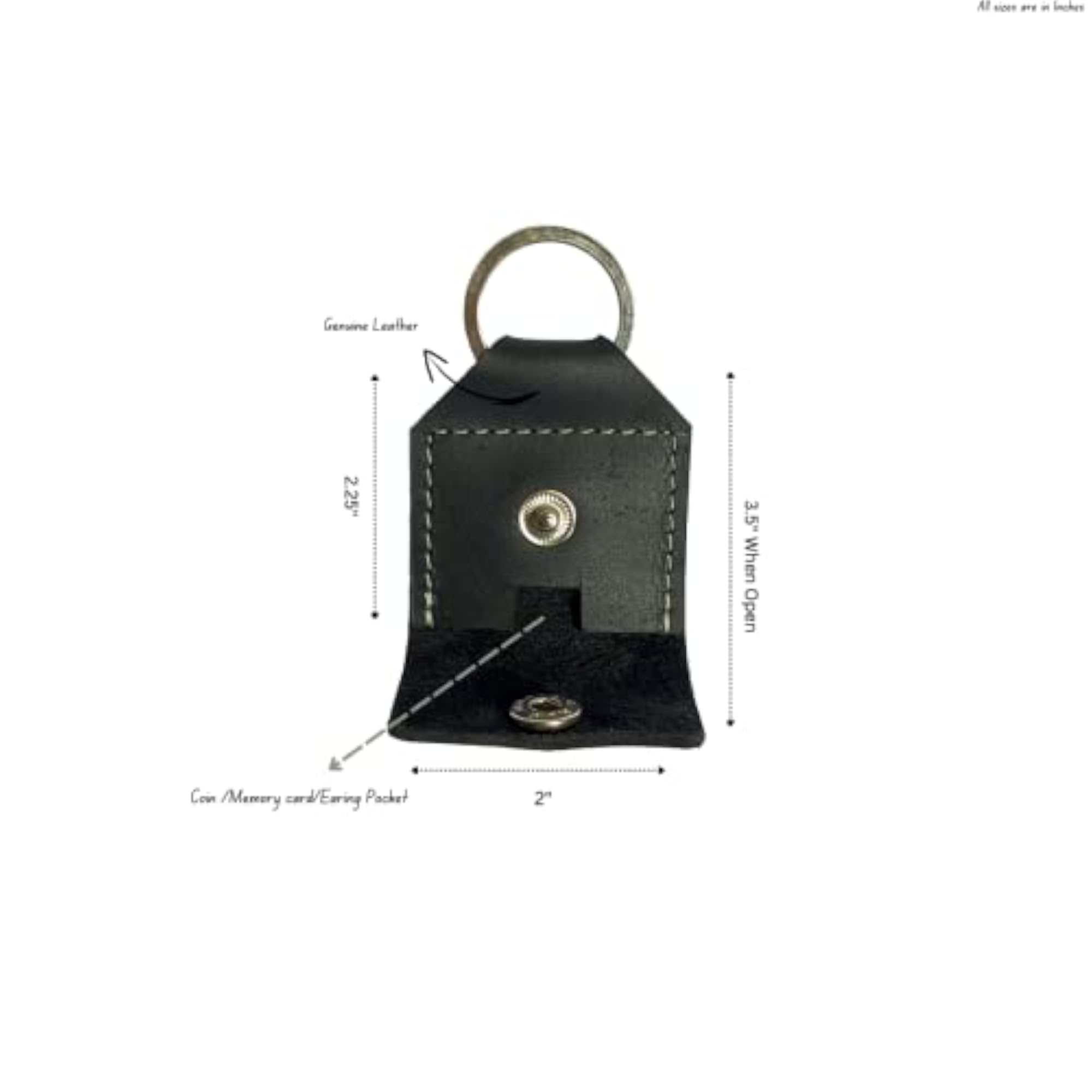 Nomad Leather Co. Keychain Coin Pouch, Black